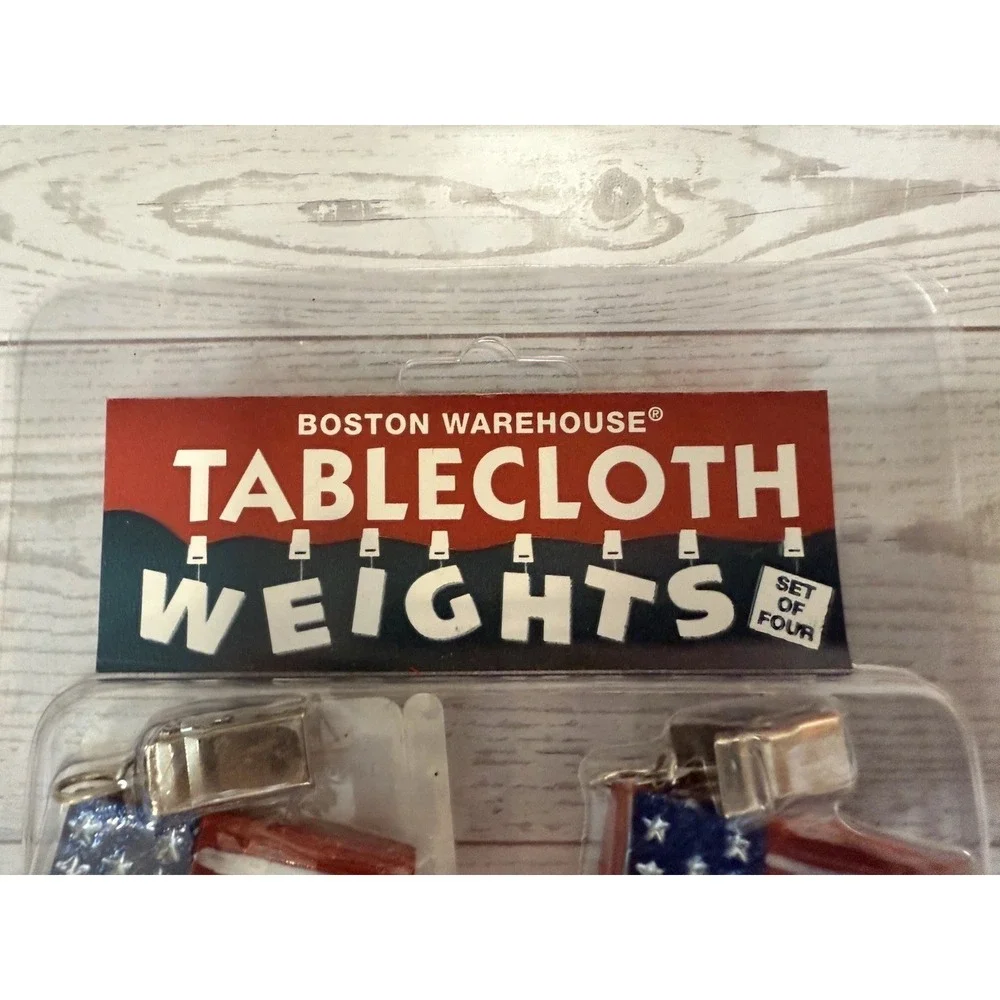 2001‎ Lot 2 Boston Warehouse Tablecloth Weights American Flag Patriotic July 4TH